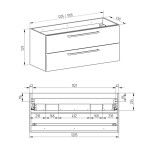 Mereo Bino, kúpeľňová skrinka s keramickým umývadlom 121 cm, biela CN663