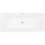 MEXEN/S - Velo Slim voľne stojaca vaňa 170 x 75, biela, sifón a prepad chróm 52811707500-01