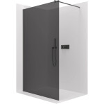 CERANO - Sprchová zástena Walk-in Onyx Round Ľ/P - 8 mm - guľatá vzpera - čierna matná, grafitové sklo - 120x200 CER-426421