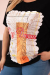 Dámska bavlnená blúzka v nadmernej veľkosti s potlačou "Day Dream" Black + Orange UNI