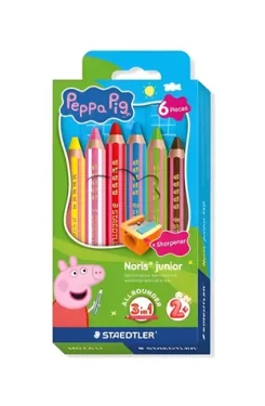 Staedtler Noris Junior Peppa Pig / Pastelky 3v1 / 6 ks / šesťhranné / od 2 rokov (140 C6 L1)