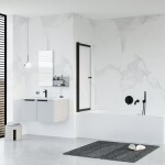 HOPA - Vaňová zástena EASY SLIDE BLACK NEW - Farba rámu - Čierna matná, Rozmer A - 100, Rozmer C - 150, Smer zatvárania - Univerzálne Ľavé / Pravé, Výplň - Číre bezpečnostné sklo - 5 mm BCEASL100BCN