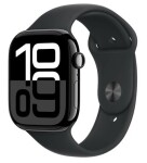 Apple Watch Series 10 GPS 46mm Klavírno čierne hliníkové telo - Čierny športový remienok (M/L) / 160-210 mm (MWWQ3)