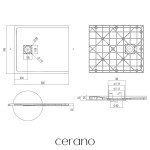 CERANO - Sprchová vanička obdĺžniková Pablo - SMC/minerálny kompozit - štruktúrovaná čierna matná - 80x70x3 CER-481096