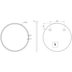 SAPHO - KADRIS guľaté zrkadlo s LED osvetlením, ø 100cm, čierna mat KD100