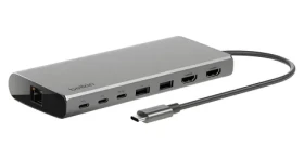 Belkin Connect USB-C hub Core šedá / USB-C hub / 8v1 / pre 2 monitory (INC015BTSGY-CZ)