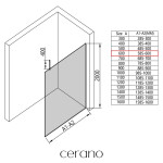 CERANO - Sprchová zástena Walk-in Onyx Top Cube Ľ/P - 8 mm - hranatá vzpera - čierna matná, bronzové sklo - 60x200 CER-689176