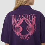 Tričko Playboy x FTSHP Short Sleeve Polo Purple S