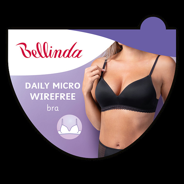 Dámska podprsenka s kosticami DAILY MICRO WIREFREE - BELLINDA - čierna 75 D