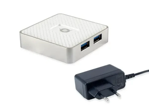 Conceptronic USB hub 4X USB-A 3.0 biely / USB-A hub / Micro-B / napájací adaptér 5V/2A (HUBBIES03W)