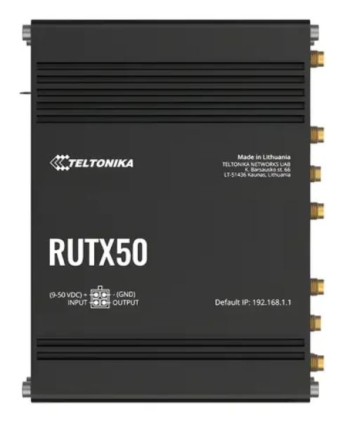 Teltonika RUTX50 / Router / 5G / LTE / Wi-Fi / 802.11ac / (2.4 GHz 5 GHz) (RUTX5000AC00)