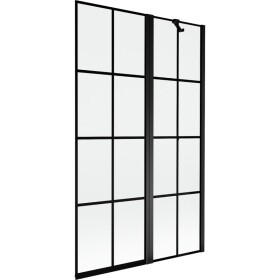 MEXEN - MIST vaňová zástena 110x150 cm 6mm f+s, čierna, dekor, pravá 8A9-110-011-70-77-P