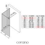 CERANO - Sprchová zástena Walk-in Onyx Corner Round Ľ/P - 8 mm - okrúhla vzpera - čierna matná, bronzové sklo - 70x140x200 CER-979803