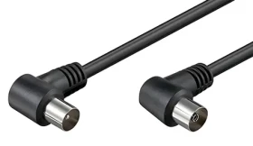 OEM Anténny kábel IEC169-2 čierna / Anténny kábel / MF lomený 90 ° / 75 Ohm / 2,5 m (11.92.4492)