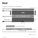 Club3D CSV-1565 čierna / Dokovacia stanica USB-C 14v1 / HDMI / DP / VGA / 3x USB-A / 2x USB-C / RJ-45 / SD / MicroSD (CSV-1565)