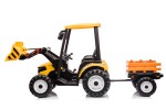 Mamido Mamido Dětský elektrický traktor TITAN 24V 400W s přívěsem a lžíci žlutý