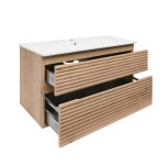 Kúpeľňová skrinka 2 zásuvková s umývadlom Naturel Savona 98x53x44, 8 cm dub Halifax mat SAVONA2100DH SAVONA2100DH