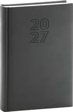 NOTIQUE Aprint 2027 čierna / Denný diár / A5 / Česko-slovenské kalendářium
