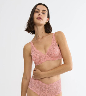 AMOURETTE - Kvetinová čipkovaná podprsenka s kosticami (limitovaná edícia) Triumph CHERRY ROSE 90H