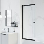 HOPA - Vaňová zástena EASY SLIDE BLACK NEW - Farba rámu - Čierna matná, Rozmer A - 100, Rozmer C - 150, Smer zatvárania - Univerzálne Ľavé / Pravé, Výplň - Číre bezpečnostné sklo - 5 mm BCEASL100BCN