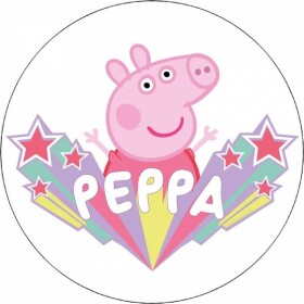 Jedlý papier prasiatko Pepa a hviezdy 19,5 cm - Pictu Hap - Pictu Hap