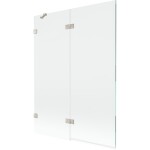 MEXEN/S - Lunar vaňová zástena 2-krídlová ľavá 130 x 150, transparent, nikel kartáčovaný 897-130-100-97-00-L