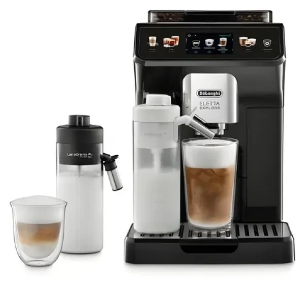 DeLonghi Eletta Explore sivá / Automatický kávovar / 1450 W / 19 bar / 1,8 l / zásobník 300 g (ECAM 450.55.G)