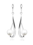 Silver Cat Strieborné visiace náušnice s pravou perlou Pearls SC612