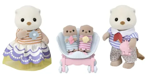 Sylvanian Families Rodina morských vydier s kočíkom