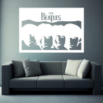 Veselá Stena Samolepka The Beatles Farba: hnědá, Veľkosť: 40 x 28 cm