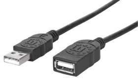 Manhattan Predlžovací kábel USB 2.0 AA čierny / Kábel / 1 m (308519)