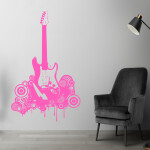 Veselá Stena Samolepka Elektrofonická gitara Farba: oranžová, Veľkosť: 100 x 62 cm
