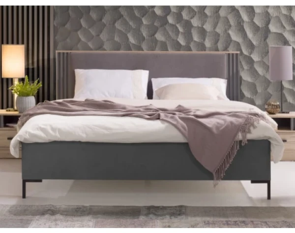 Posteľ s úložným priestorom Ancona 160x200 cm, dub estana/antracit%