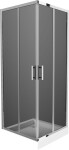 MEXEN/S - Rio štvorcový sprchovací kút 80 x 80, grafit, chróm + vanička Rio 860-080-080-01-40-4510