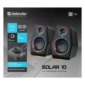 Defender Solar 10 čierna / Reproduktory / 2.0 / 10W / RGB podsvietenie / Bluetooth 5.3 (65940)