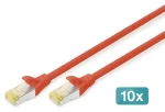 Digitus CAT 6A S/FTP červená / Patch kábel / 10 ks / 3 m / AWG 26 / LSZH (DK-1644-A-030-R-10)