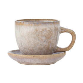 Bloomingville Keramická šálka s podšálkou Brenta Rose 185 ml