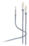 Shiverpeaks Flexline modrá / Propojovací audio kabel / Jack 3,5 mm - 2x Cinch / 3 m / pozlacené konektory (FL31-32041)