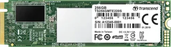 Transcend MTE220S 256GB/M.2 2280 Gen 3/RW: 3300/1250 MBps/ IOPS: 190K/300K/MTBF 2.0mh/5y (TS256GMTE220S)