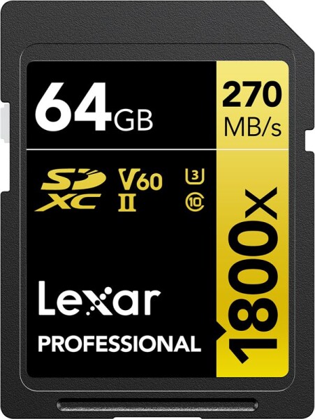 Lexar Professional 1800x SDXC 64 GB Class 10 UHS-II/U3 V60 (LSD1800064G-BNNNG)