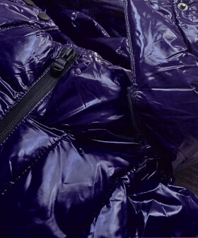 Dámska prešívaná bunda Dark Blue Patent (7697) odstíny modré L (40)
