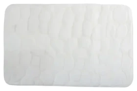 MSV Pebbles kúpeľňová predložka 40 x 60 cm biela / Polyester, PU pena / Protišmyková