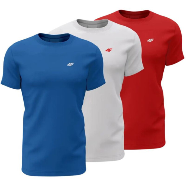 Pánske tričká M4482, balenie po 3 ks, modré, biele, červené – 4F XL