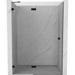 MEXEN/S - Lunar sprchové dvere krídlové ľavé 140, transparent, čierna 834-140-000-70-00-L