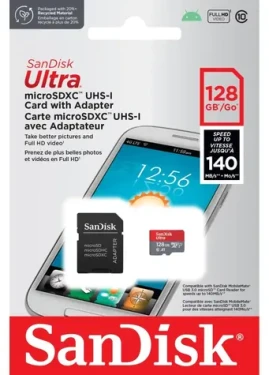 SanDisk Ultra microSDXC 128GB / Pamäťová karta / Class 10 / UHS-I / A1 / čítanie: až 140MB/s (SDSQUAB-128G-GN6MN)