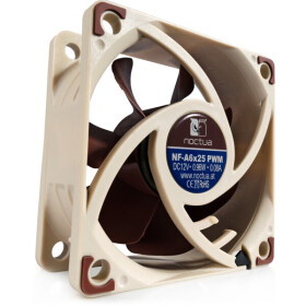 Noctua NF-A6x25 PWM / 60 mm / SSO2 Bearing / 19.3 dB @ 3000 RPM / 29.2 m3h / 4-pin (4716123315636)