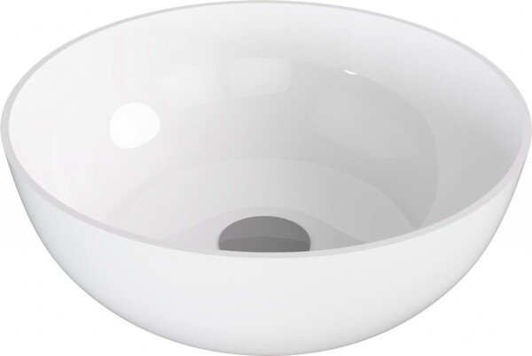 POLYSAN - BANERA ROUND umývadlo na dosku, liaty mramor, priemer 39cm, biela 14337