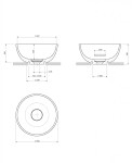 OMNIRES - SHELL M+ umývadlo na dosku, O35 cm, biela lesk SHELL350UNBP