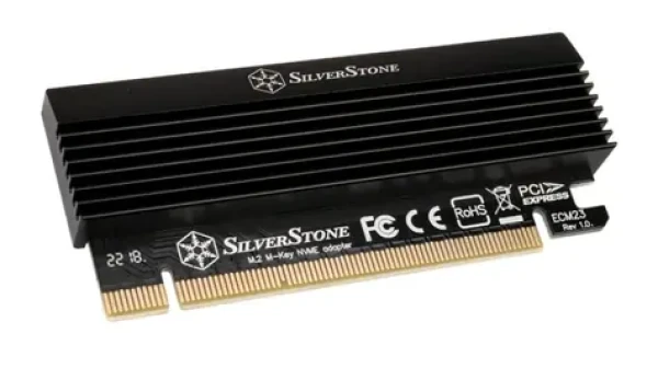 SilverStone SST-ECM23 PCIe adaptér PCIe x4 gt; M.2 SSD s chladičom čierna / M.2 SSD 2230 amp; 2242 amp; 2260 amp; 2280 format (SST-ECM23)