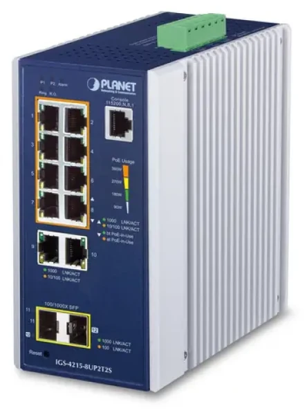 Planet IGS-4215-8UP2T2S / Switch priemyselný / L2/L4 Managed / 8x GbE PoE / 2x GbE / 2x SFP / IP30 (IGS-4215-8UP2T2S)